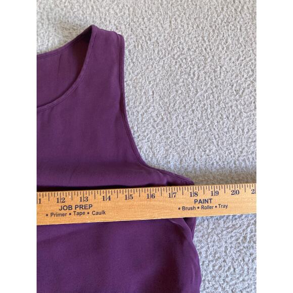Theory Tank Top Large Silk Sleeveless Layer Purple Round Neck Luxury Classic L - Picture 10 of 13